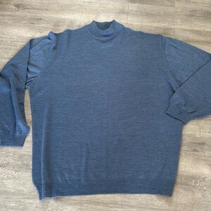 Cellini Made in Italy Men’s Blue Wool Blend Pullover Sweater Size 2XL Tall